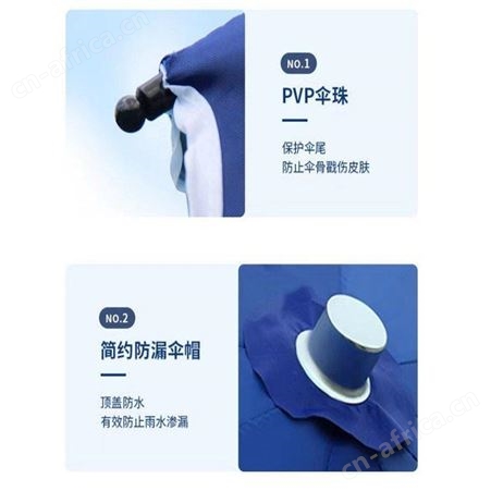 圆形太阳摆摊庭院雨伞折叠户外伞 2.4蓝+不含底座