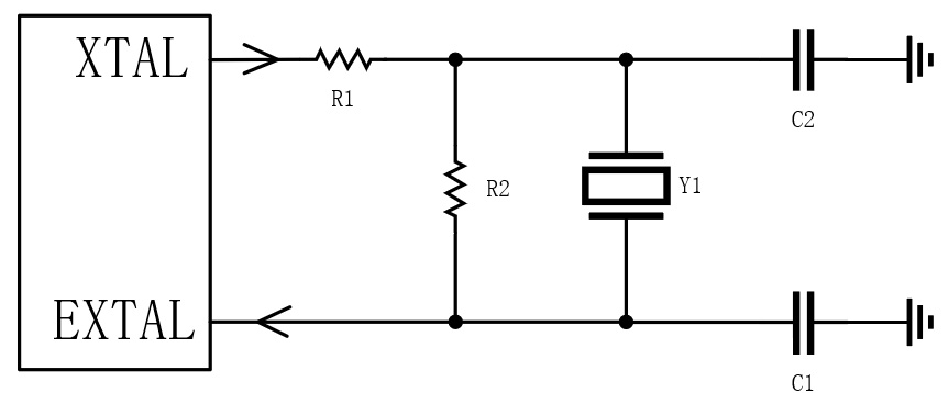见晶振电路图:并联电路和串联电路